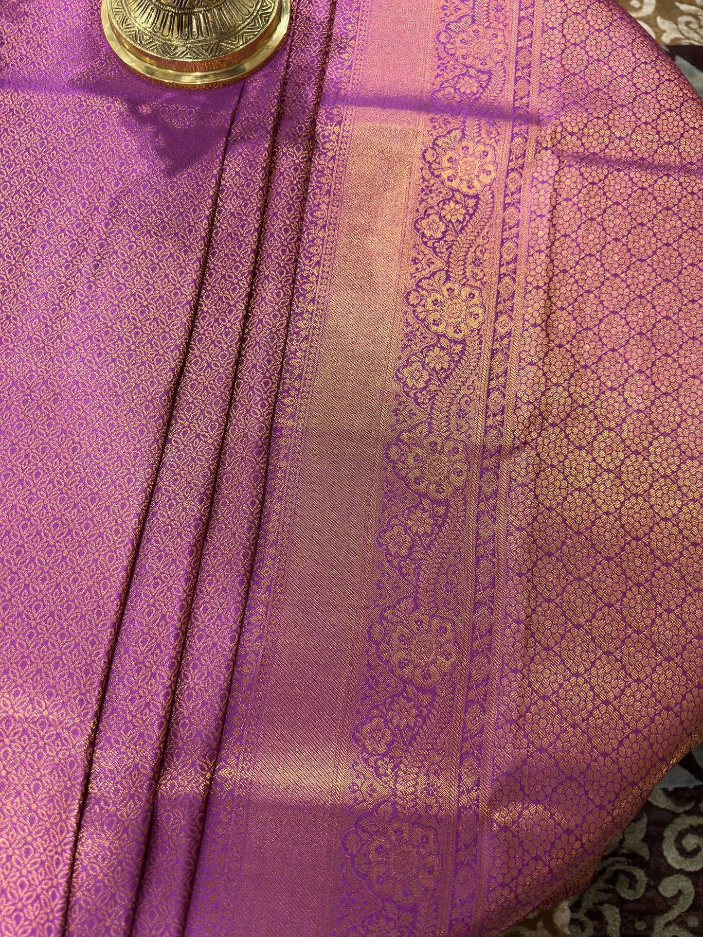Elegant Mauve & Gold Kanjeevaram Saree