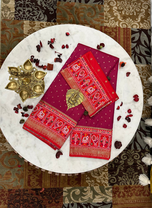 Patola Red Saree